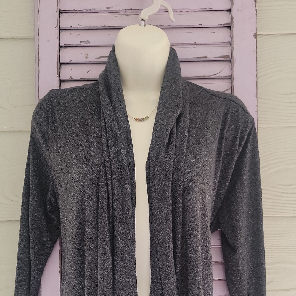 💗 SOYBU Yoga  Long Sleeve Wrap Cardigan Gray L